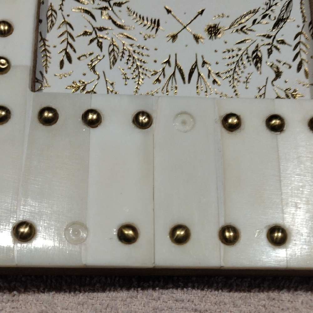 2 For 8 Sale, Shiraleah Ivory and Brass Studded Frame - Picture 5 of 6